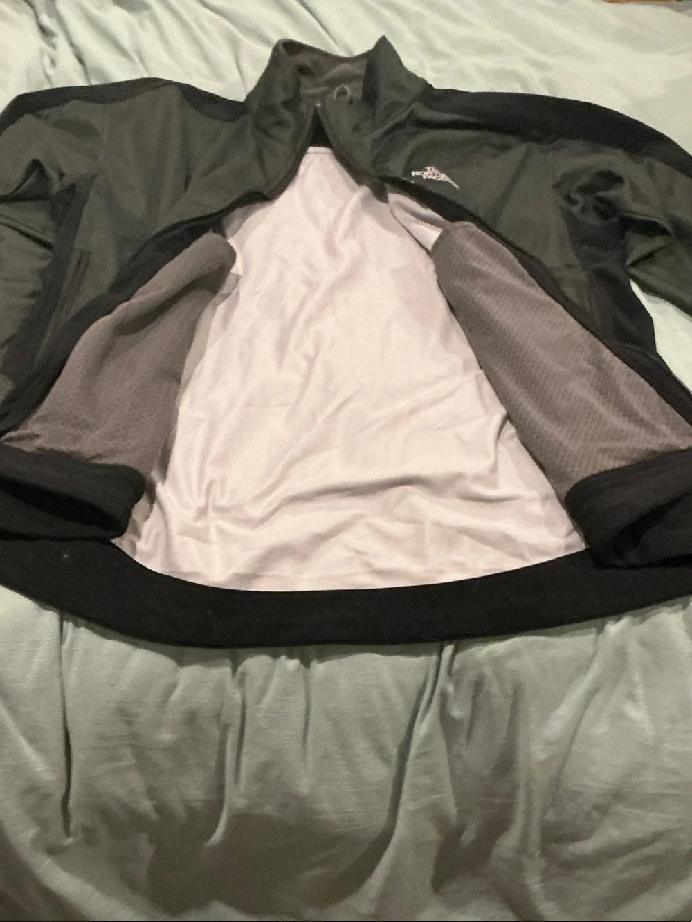 The North Face Gray and green Softshell Performance Jacket